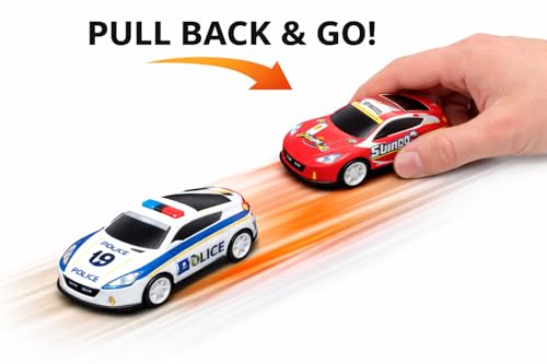 Image of TEC TAVAKKAL Die-Cast Metal Pullback Toy Cars, Mini Sports Car & Police Cars | Durable Metal Body Cars with Pull Back Mechanism | Kids Toy Cars Gift Set | Size 2.5 * 3 * 6.5 cm (Set of 10)