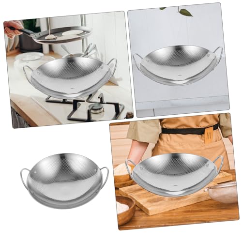 Wok de acero inoxidable con doble asa y tapa miniatura 6