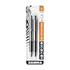 Zebra Pen - STEEL G-402 Retractable Gel Pens - 0.5mm Fine Point - Smooth Black Ink - Rapid Dry Ink for No Smears or Smudges - Refillable Stainless Steel Writing Pens for Office, School, 2 Pack (49212)