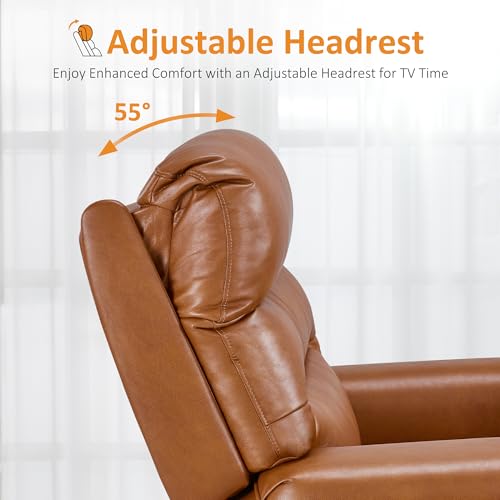 Sillón reclinable con reposacabezas ajustable naranja miniatura 6