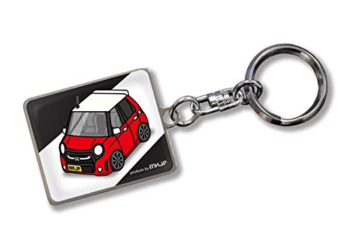 MKJP カスタムキーホルダー ホンダ N-ONE モデューロX JG1 2 ベース：ブラック 車カラー：レッド