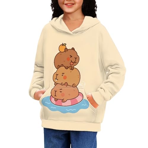 POLERO Cute Hoodies for Kids 6-16 Years Hooded Sweatshirts Pullover Casual Tops for Boys Girls3