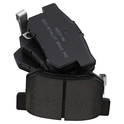 Image of TRQ Rear Brake Pad and Rotor Set Semi Metallic Calipers Compatible with 1998-2002 Honda Accord Sedan
