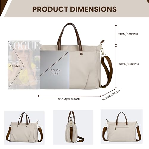 Image of Women's Office Essential Tote Bag With Double Handle Shoulder Strap, 15.6 Inch Laptop Compartment, Laptop Sleeve, Shoulder Work Handbag, Organizational Pockets For Girls