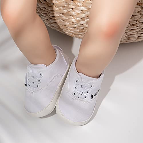Image of Infant Baby Boys Girls Canvas Sneaker Toddler Slip On Anti Skid Newborn First Walkers Candy Shoes for 0-18 Months