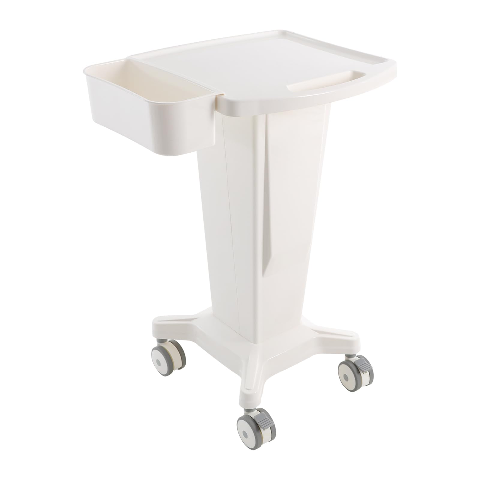 Laborwagen mit Feststellbaren Rädern, 60kg Traglast Großpalette Mobiler Lagerwagen ABS Material Servierwagen für Labor Klinik Krankenhaus Salon 40x36x76cm