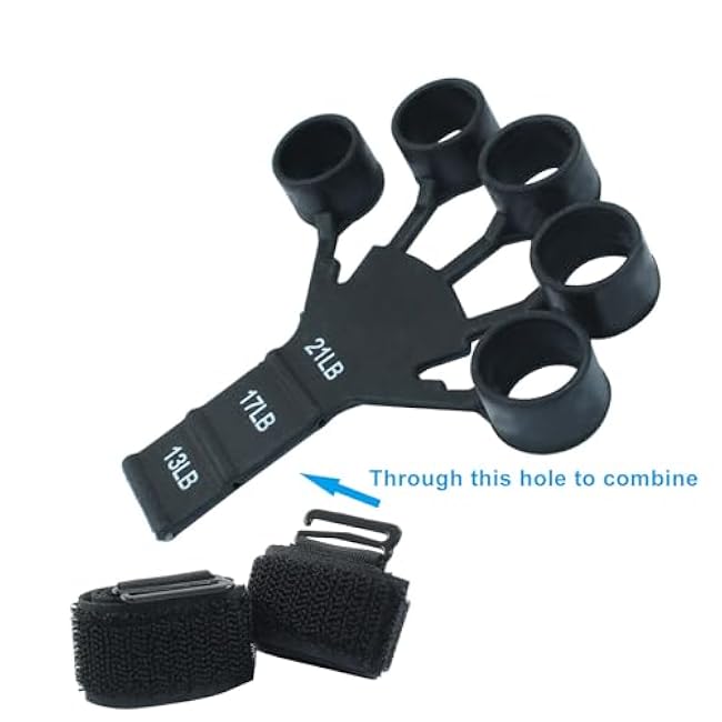 Hitefu 2 Pcs Finger Grip Strength Trainer, Adjustable Hand Strengthener Resistant Level Exerciser, Therapy Hand Tool for Relieve Pain & Arthritis (Black & Gray)