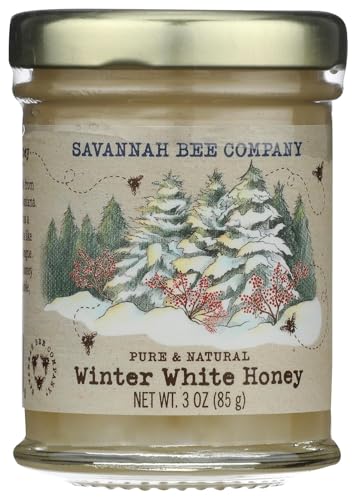 Savannah Bee Whipped Winter White Honey - Creamy Spreadable Raw Honey - Seasonal Rocky Mountain Wildflower Honey - Smooth Texture Natural Honey - 3 oz