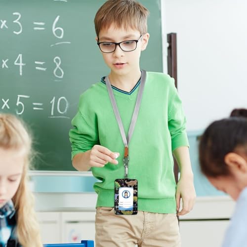 Porta-cartões de identificação fofos de dinossauros de desenho animado, porta-crachá de couro, supor