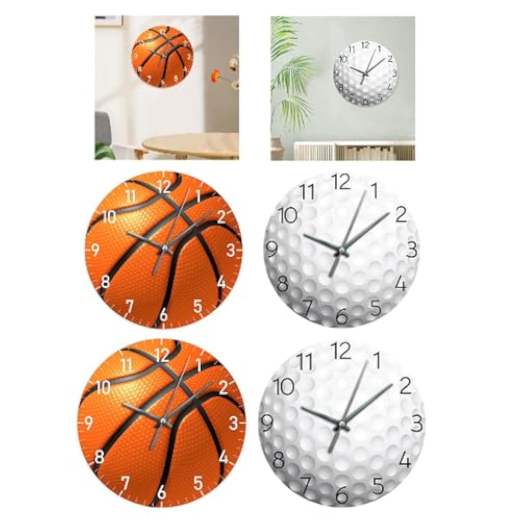 Basketball Wall Clock, Simple Round Design