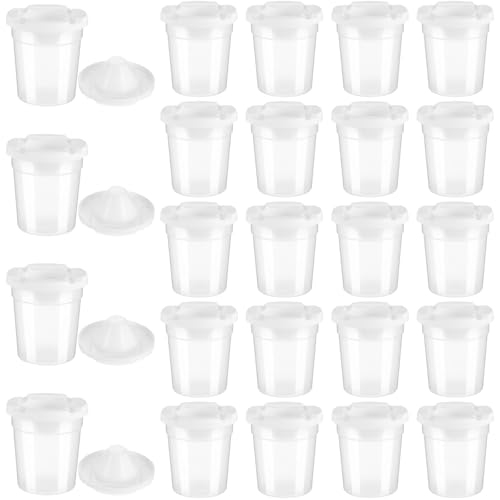 24 Packs No Spill Paint Cups with Lids for Painting Activities Reusable Spill Proof Paint Cups for Home Arts Crafts Supplies by Limbeuuu - Used condition - US$11.36