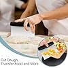 Ecavria Bench Scraper, Premium Stainless Steel Dough Scraper with 2 PCS Flexible Bowl Scraper, Dough Cutter with Measuring Scale, Versatile Kitchen Scraper Set for Pastry Bread Pizza Cake
