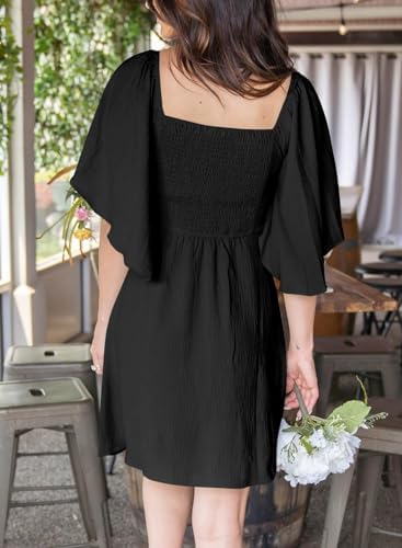 Dokotoo Womens Dresses 2026 Spring Summer Deep V Neck Elegant Bow tie Mini Dress S-XL