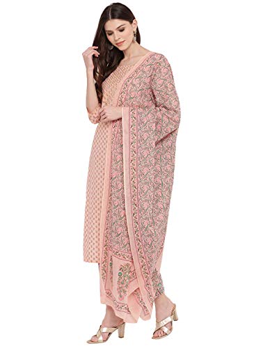 Image of Vbuyz Women Foil Print & Gota Patti Work Straight Cotton Salwar Suit | Straight Kurta Pant Dupatta | Kurta Set with Dupatta for Women | Suit Set | Ethnic Set | Printed Kurta Set