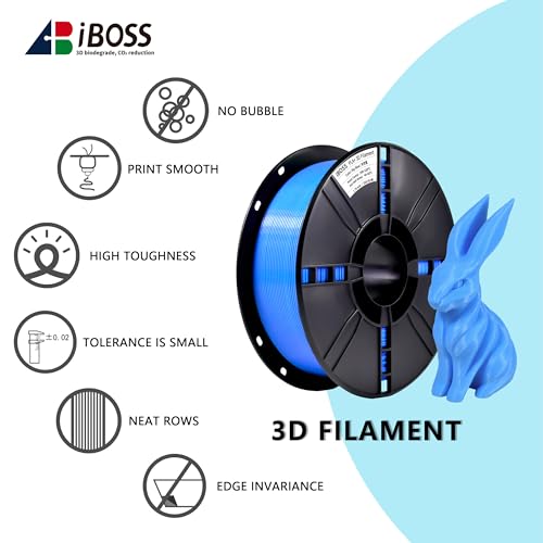 Image of iBOSS PLA+ 3D Printer Filament PLA Plus Filament 1.75mm, Neatly Wound 3D Printing Filament 1.75mm, Dimensional Accuracy + /- 0.02 mm, Fit Most FDM 3D Printers, 1kg Spool (2.2lbs), Sky Blue(Light Blue)