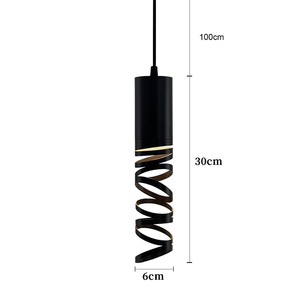 Lámpara Colgante LED De Luz Cálida De 7 W, Lámpara De Iluminación De Cabecera Negra Moderna con Diseño Inferior Recortado, para Barra De Comedor Encima De La Mesa De La Isla De La Cocina