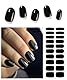 MouyouGlow UV Gel Nagelfolie Schwarz Black Solid,20pcs UV Gel Strips Dünne Halbgehärtete Nagellack-Streifen für Finger