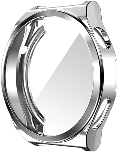 XoTek Schutzhülle Full Cover Case für Huawei Watch GT 3 Pro 43mm/46mm Screen Protector (GT3 Pro 46mm, Silver)