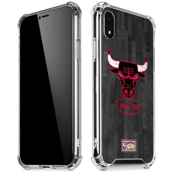 Skinit Clear Phone Case Compatible with iPhone XR - Officially Licensed NBA Chicago Bulls Hardwood Classics Design