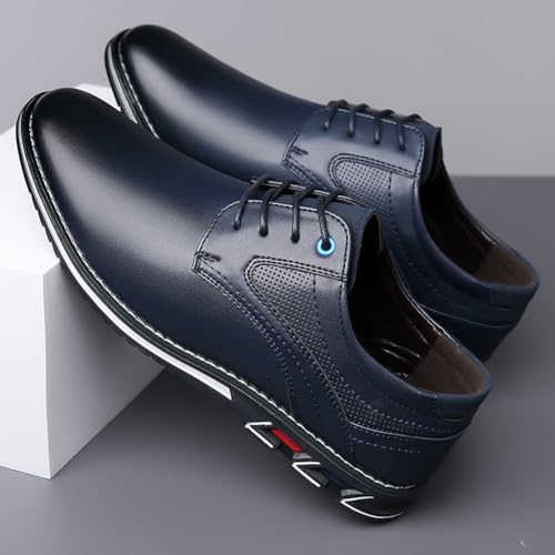 Image of Men's Premium Stylish Oxford Shoes Casual Lace Up Walking Business Driving Dress Shoes