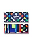 Happy Socks 4-Pack New Classic Socks Set, farbenfrohe und fröhliche, Socken für Männer und Frauen, Schwarz-Blau (36-40)