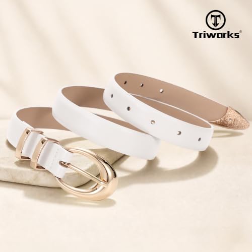 Image of TRIWORKS Women Belt for Jeans Pants Fashion Ladies Faux Leather belt