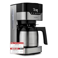MEDION Kaffeemaschine mit Thermoskanne und Timer (Filtermaschine, 8 Tassen, 1,2 Liter, 900 Watt, 3 Stufen, Warmhaltefunktion, Timer Zeitschaltuhr, Antitropf, Display, MD18458) edelstahl – Ansicht 1