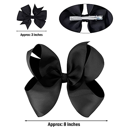 Girls Tutu Skirt 4 Layered Tulle Classic Princess Dress-Up Tutu Dress W/Hairbow Toddler Tutu Skirt Kids Tulle Skirt, Black Tutu Skirt For Girls, 6-8 Years #TOP3