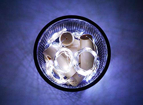 Lovenite Wine Bottle Lights With Cork, 15 Pack Battery Operated 10 Led Cork Shape Silver Wire Colorful Fairy Mini String Lights(No Bottles) For Diy, Party, Christmas, Wedding Decor (Cool White) #TOP5