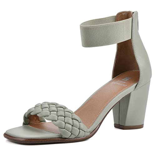 WHITE MOUNTAIN Women's Backer Block Heel, Sage/Smooth, 11 M