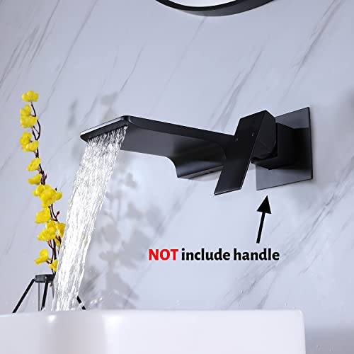 Hamoler Roman Waterfall Tub Spout Matte Black Waterfall Bathroom Bathtub Tub Spout Wall Mount Tub Filler Faucet Stainless Steel Tub Spout #TOP6