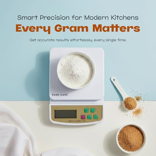 Image of Kitchen Weight Machine For Home | 10 KG Electronic Weighing Machine for Food | BackLit Tare Function 1 Year Warranty | Dual Weight Setting | Weighing Scale For Kitchen