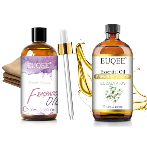 EUQEE Aceite Aromático Fresh Linen y Eucalipto 100ml y 118ml