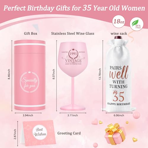 Lifecapido 35th Birthday Gifts for Women, Vintage 1991 Birthday Wine Glass by Lifecapido - Used condition - Image 7