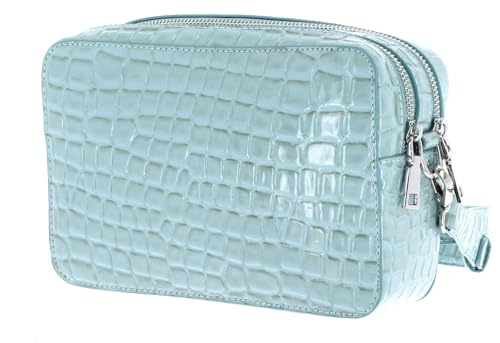 Sacoche camera bag compacte croco bleu pour ranger vos essentiels