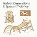 Tiny Land Pikler Triangle Set, 7-in-1 Foldable Pikler Triangle Climbing Toys Set for Kids,Baby Indoor Playground Jungle Gym, Wooden Montessori Climbing Set for Toddler (Natural)