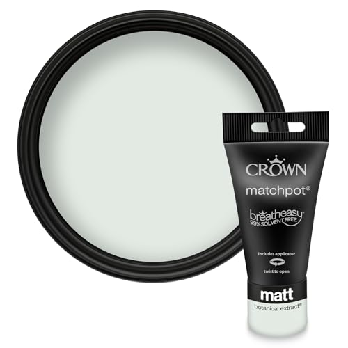 Image of Crown Paint Botanical Extract Matt Emulsion Paint Tester Pot For Walls And Ceilings, Light Green Finish - Bedroom & Living Spaces - Quick Dry, Low Odour, Thick and Creamy - Matchpot 40ml