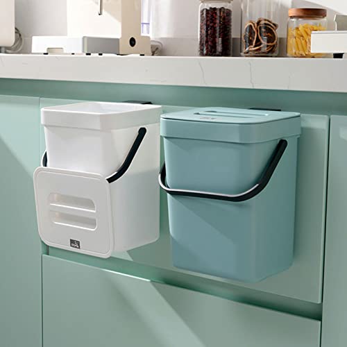 Pequeña caneca de basura con tapa 5L blanca miniatura 2