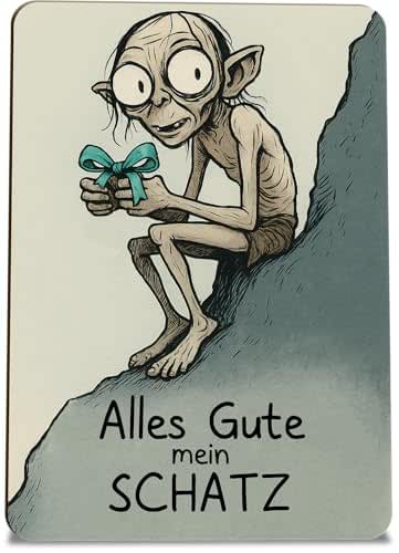 Lord of the Rings Card Gollum Birthday Wooden Card - Birthday Card with Envelope - Original Gollum Greeting Card for Birthday, Special Surprise for the Celebration, Special Card for Celebration - View 2