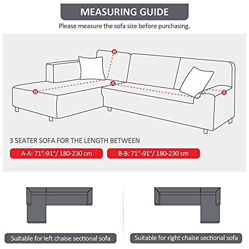 Kincam Sectional Couch Covers L Shape Sofa Covers Super Stretch 2Pcs Sofa Slipcovers For 3 + 3 Seaters Sectional Chaise Slipcover With 2Pcs Pillow Covers For Pets Kids thumb #5