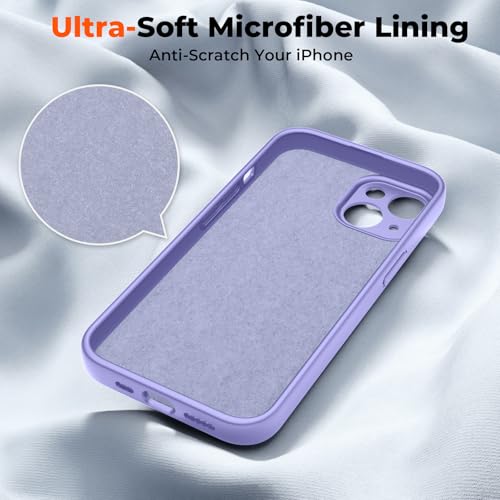 SUPFINE Designed for iPhone 14 Case,Premium Liquid Silicone with [Soft Anti-Scratch Microfiber Lining][Upgraded Camera Protection] Slim Shockproof Phone Case for Men Women Girls,Light Purple - image 5