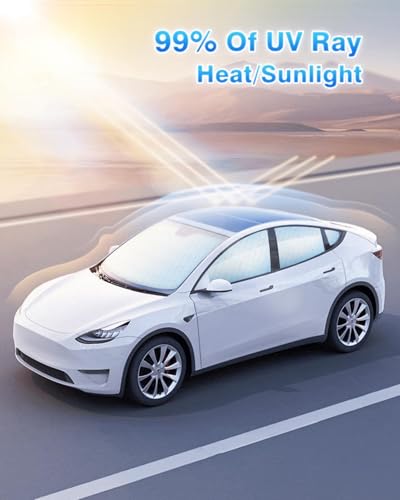 Full Set 8PCS Window Shades for Tesla Model Y 2020-2024 (Not fit for Juniper) Sun Protection UV-Resistant Fabric All-Round Sunshade Convenient Rest Accessories for Model Y 【Silver & Black】 — view 6