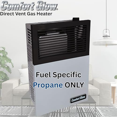 Image of Comfort Glow Direct Vent Propane Wall Heater, 8,000 BTU, Silver- DVP08