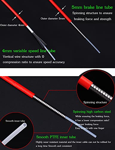 Vxm Bicycle Shift Derailleur Cables,Universal Bicycle Transmission Line,Bike Brake Cable,Stainless Steel Bicycle Cable Cutter Bicycle Shift Wire Kit For Bicycle Mountain Road Bike Repair (Red) #TOP4