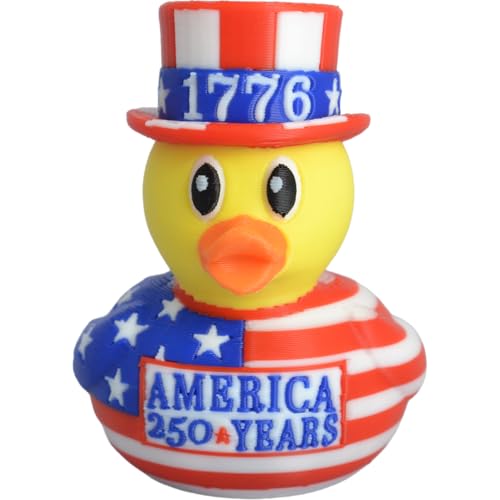 Alberts Gifts Patriotic Duck / 250th Anniversary/Red White & Blue/Hard Plastic Figure