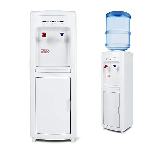 5 Gallon 800W Strong Top Loading Water Cooler Dispenser Electric Hot/cold Bottle Home Office (Hot Water Temperature: 185-203℉ Cold Water Temperature: 50-59℉) - White