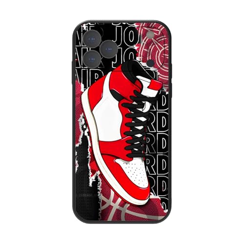 Coque iPhone 17 Pro antichoc motif basket rouge et noir housse homme
