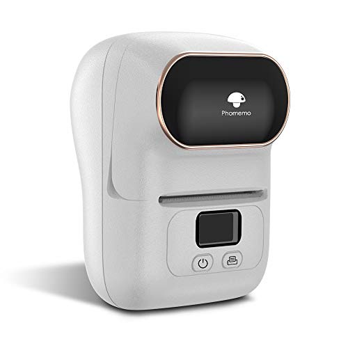 Portable Label Printer  Phomemo M110 Bluetooth Wireless Thermal Label Maker Machine, Inkless Barcode Printer Pocket Mobile Address Printer Compatible with Android & iOS for Office, Retail Labeling