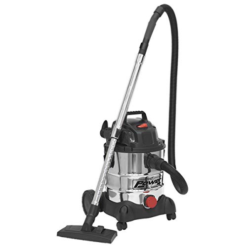 Sealey Pc200Sd Vacuum Cleaner Industrial Wet & Dry 20Ltr 1250W/230V Stainless