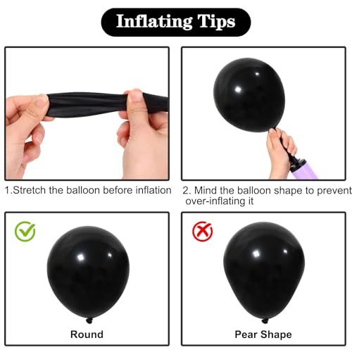 APLANET 150pcs Black Balloons Different Sizes 18 12 10 5 Inch, Latex Balloons for Black Themed Birthday Wedding Baby Shower Party, Halloween, Grad Anniversary Supplies, Arch Kit Decoration - Image 5